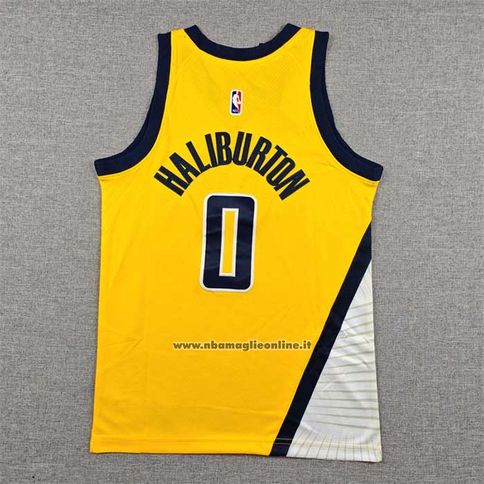 Maglia Bambino Indiana Pacers Tyrese Haliburton No 0 Statement 2024-25 Giallo